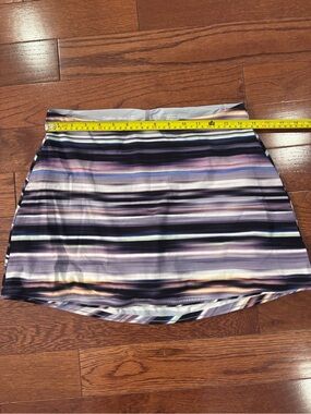 Outdoor Voices Striped Circle Skirt in Purple and Black